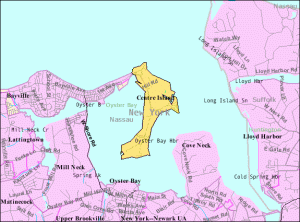 Map of Centre Island (from Wikimedia Commons)
